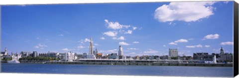 Framed Buildings on the waterfront, Antwerp, Belgium Print