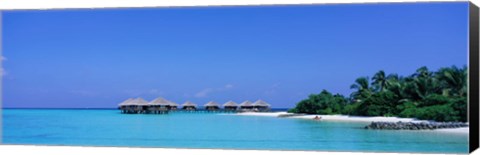 Framed Beach Cabanas, Baros, Maldives Print