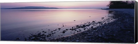 Framed Beach at sunset, Lake Constance, Germany Print