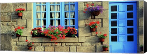 Framed Facade of a building, Locronan, France Print