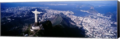 Framed View of Christ the Redeemer and Rio De Janeiro, Brazil Print