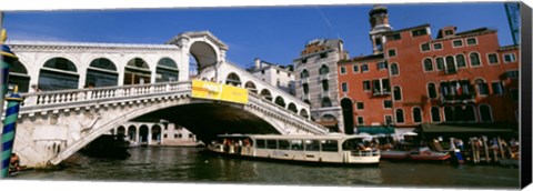 Framed Low angle view of a bridge across a canal, Rialto Bridge, Venice, Italy Print