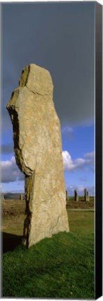 Framed Close up a stone pillar in the Ring Of Brodgar, Orkney Islands, Scotland, United Kingdom Print