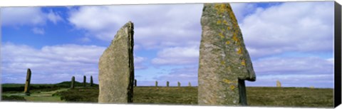 Framed Close up of 2 pillars in the Ring Of Brodgar, Orkney Islands, Scotland, United Kingdom Print