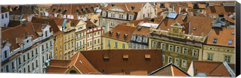 Framed High angle view of buildings, Prague, Czech Republic Print