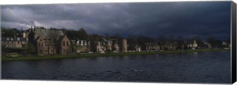 Framed Clouds Over Building On The Waterfront, Inverness, Highlands, Scotland, United Kingdom Print