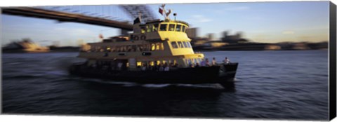 Framed Ferry passing under a bridge, Sydney Harbor Bridge, Sydney, Australia Print