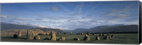 Framed Rocks on a field, Castelrigg Stone Circle, Keswick, Lake district, England Print