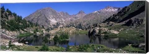 Framed Lake Surrounded By Mountains, Mercantour, Hinterland, French Riviera Print