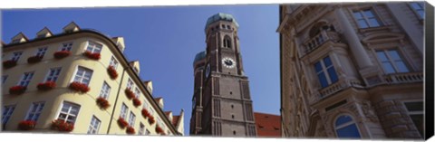 Framed Low Angle View Of A Cathedral, Frauenkirche, Munich, Germany Print