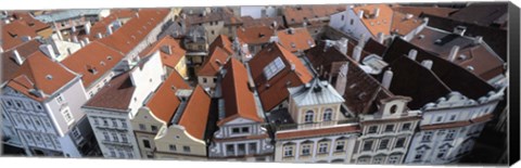 Framed High angle view of buildings in a city, Czech Republic, Prague Print