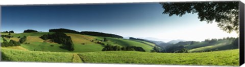 Framed Panoramic view of a landscape, St Margen, Black Forest, Germany Print