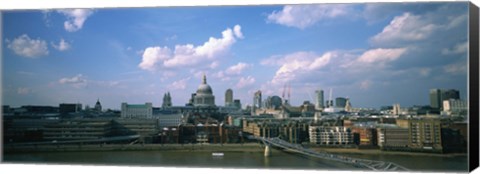 Framed Buildings on the waterfront, St. Paul&#39;s Cathedral, London, England Print