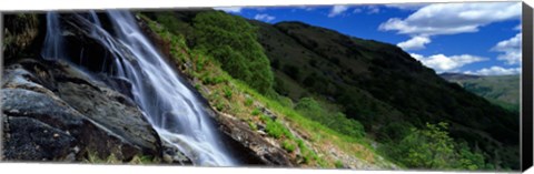 Framed Water Flowing Over Rocks, Sourmilk Gill, Borrowdale, English Lake District, Cumbria, England, United Kingdom Print