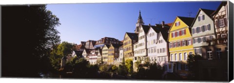 Framed Row Of Houses In A City, Tuebingen, Baden-Wurttemberg, Germany Print