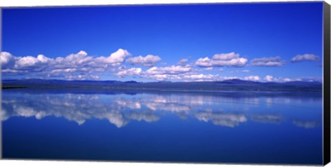 Framed Reflection of clouds in water, Olfusa, Iceland Print