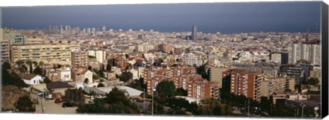 Framed High angle view of a city, Barcelona, Catalonia, Spain Print