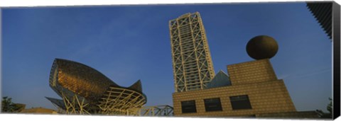 Framed Low angle view of a building, Olympic Port, Golden Whale, Barcelona, Catalonia, Spain Print