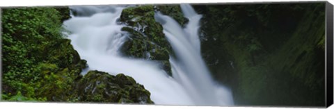 Framed High angle view of a waterfall, Sol Duc Falls, Olympic National Park, Washington State, USA Print