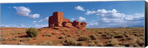 Framed Ruins of a building in a desert, Wukoki Ruins, Wupatki National Monument, Arizona, USA Print