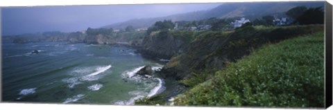 Framed High angle view of a coastline, Elk, California, USA Print