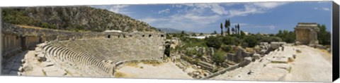 Framed High angle view of the old ruins of an amphitheater, Myra, Lycia, Antalya Provence, Turkey Print