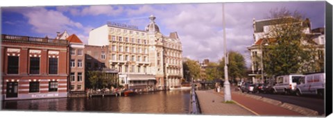 Framed Buildings along a water channel, Amsterdam, Netherlands Print