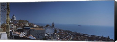 Framed High angle view of a city viewed from a tower, Alfama, Lisbon, Portugal Print