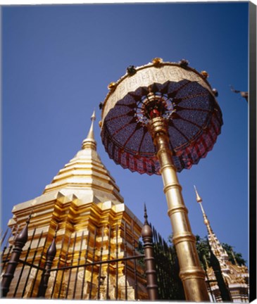 Framed Golden Chedi, Wat Phrathat Doi Suthep, Chiang Mai Province, Thailand Print