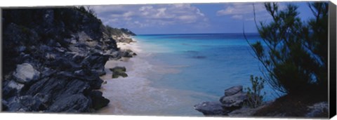 Framed Rocks on the coast, Bermuda Print