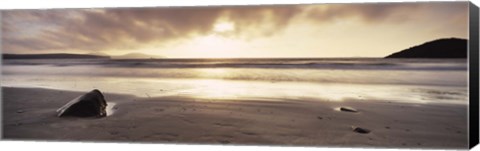 Framed Sunset over the sea, Whitesand Bay, Pembrokeshire, Wales Print