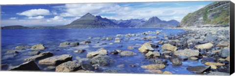 Framed Rocks on the beach, Elgol Beach, Elgol, Cuillin Hills, Isle Of Skye, Scotland Print