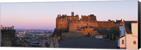 Framed Castle in a city, Edinburgh Castle, Edinburgh, Scotland Print