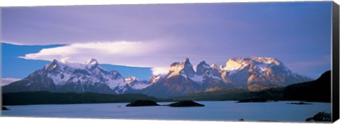 Framed Clouds over snow covered mountains, Towers Of Paine, Torres Del Paine National Park, Patagonia, Chile Print