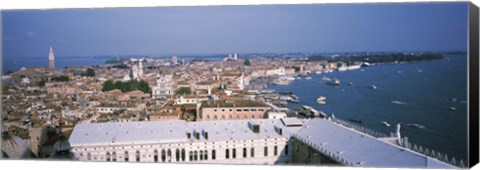 Framed High angle view of a city, Grand Canal, St. Mark&#39;s Campanile, Doges Palace, Venice, Veneto, Italy Print