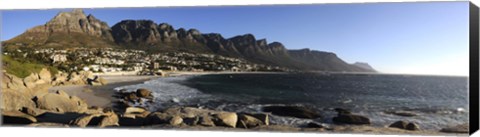 Framed Camps Bay with the Twelve Apostles in the background, Western Cape Province, South Africa Print