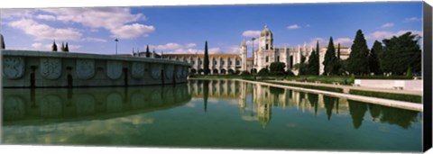 Framed Gardens Infront of Mosteiro Dos Jeronimos, Lisbon, Portugal Print