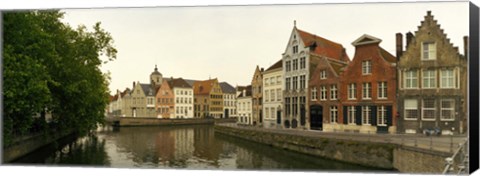 Framed Buildings along a canal, Bruges, West Flanders, Belgium Print