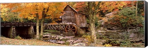 Framed Power station in a forest, Glade Creek Grist Mill, Babcock State Park, West Virginia, USA Print