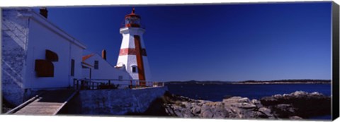 Framed Lighthouse on the coast, Head Harbour Light, Campobello Island, New Brunswick, Canada Print