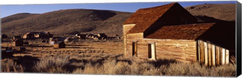 Framed Abandoned houses in a village, Bodie Ghost Town, California, USA Print