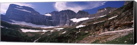 Framed Snow on mountain range, US Glacier National Park, Montana, USA Print