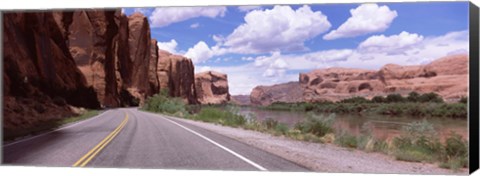 Framed Highway along rock formations, Utah State Route 279, Utah, USA Print