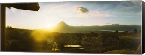 Framed Volcano in a forest, Arenal Volcano, Alajuela Province, Costa Rica Print