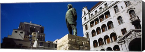 Framed Statue of Jan Hendrik Hofmeyr at a town square, Church Square, Cape Town, Western Cape Province, South Africa Print