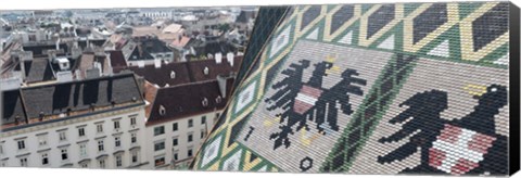 Framed City viewed from a cathedral, St. Stephens Cathedral, Vienna, Austria Print