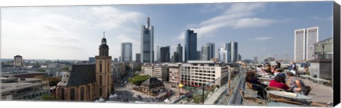 Framed Buildings in a city, St. Catherine&#39;s Church, Hauptwache, Frankfurt, Hesse, Germany 2010 Print