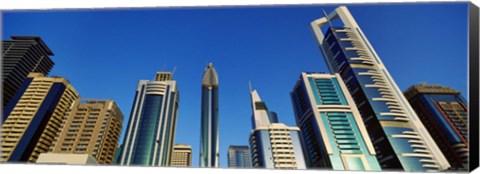 Framed Low angle view of buildings, Dubai, United Arab Emirates 2010 Print