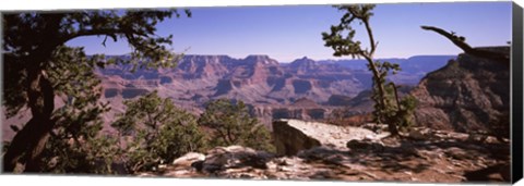 Framed Mountain range, South Rim, Grand Canyon National Park, Arizona Print