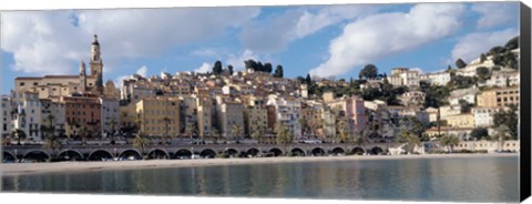 Framed Buildings at the waterfront, Menton, French Riviera, Alpes-Maritimes, Provence-Alpes-Cote D&#39;Azur, France Print